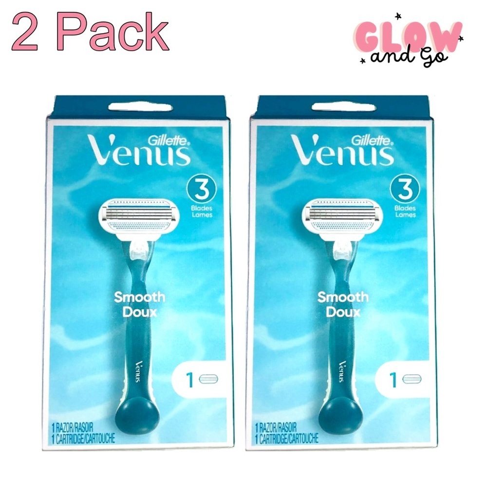 2 Pack Gillette Venus Smooth Razors + Blade Refill (3 for $20 Bundle)